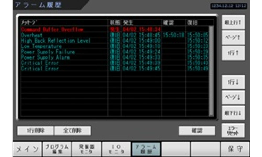 ③アラーム履歴機能