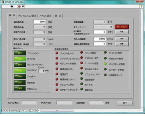 レーザ発振器制御ソフト LOCoSⅡ